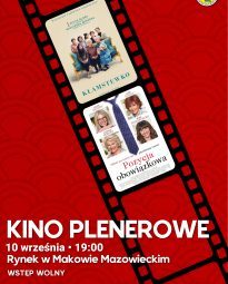 Plakat kina plenerowego, które odbędzie się 10 września na Rynku w Makowie Mazowieckim