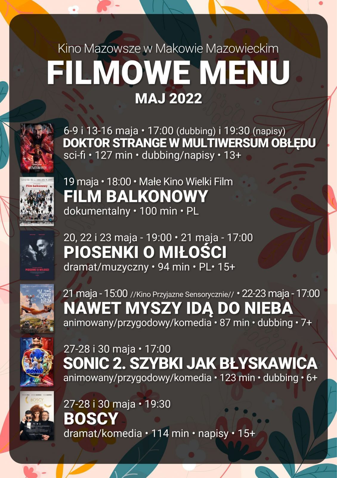 Plakat. Filmowe menu na maja 2022