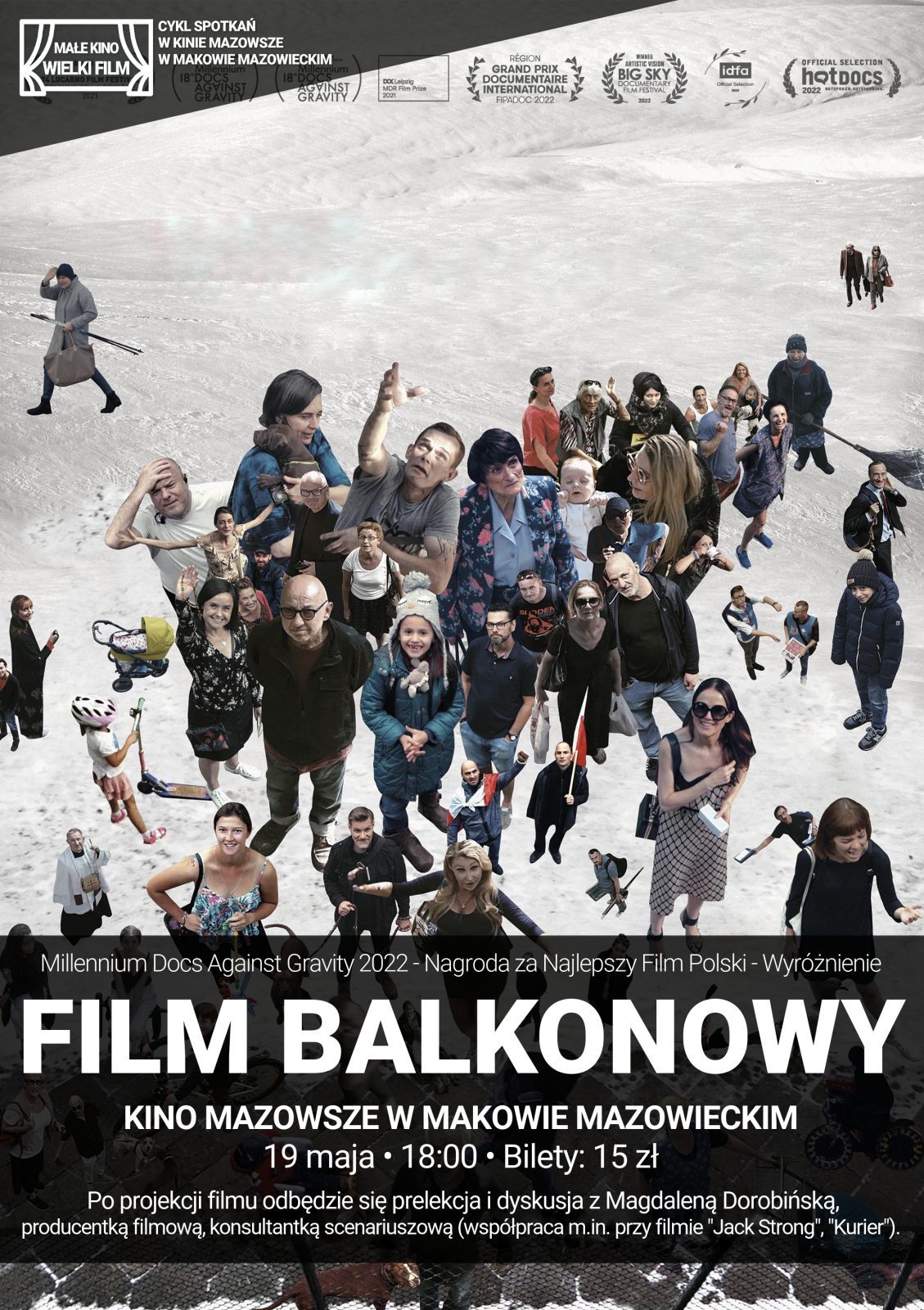 Plakat filmu pod tytułem FILM BALKONOWY w ramach cyklu Małe Kino Wielki Film