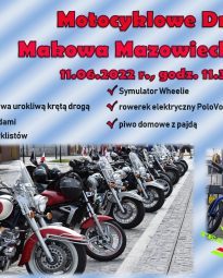 Plakat. Motocyklowe Dni Makowa Mazowieckiego. 11 czerwca 2022 godzina 11:30.