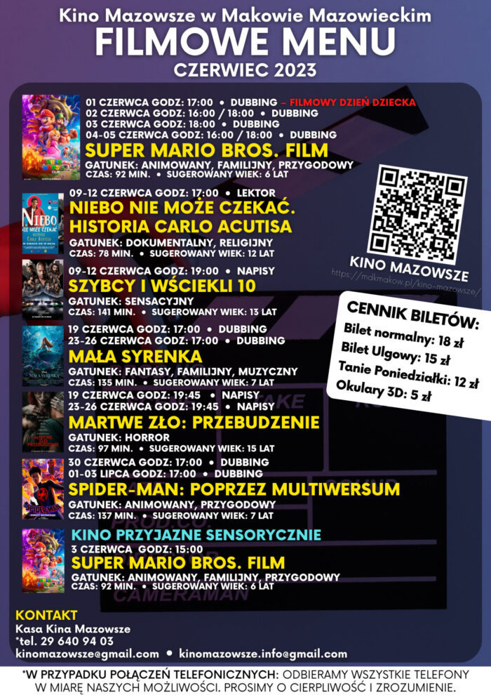 Plakat. Filmowe menu na czerwiec 2023