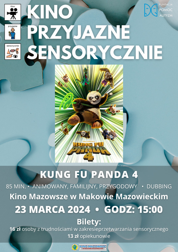 Plakat filmu pod tytułem KUNG FU PANDA 4 w ramach cyklu Kino Przyjaznie Sensorycznie