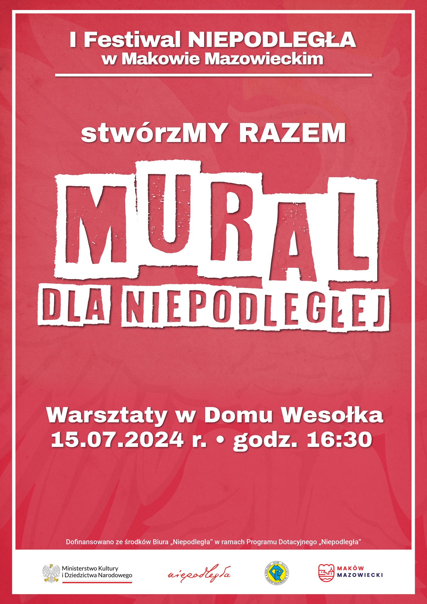 Plakat warsztatów „Mural dla Niepodległej”