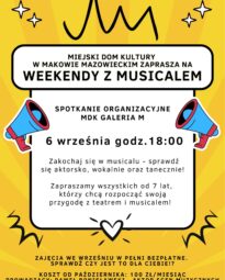 Infografika o warsztatach „Weekendy z musicalem”