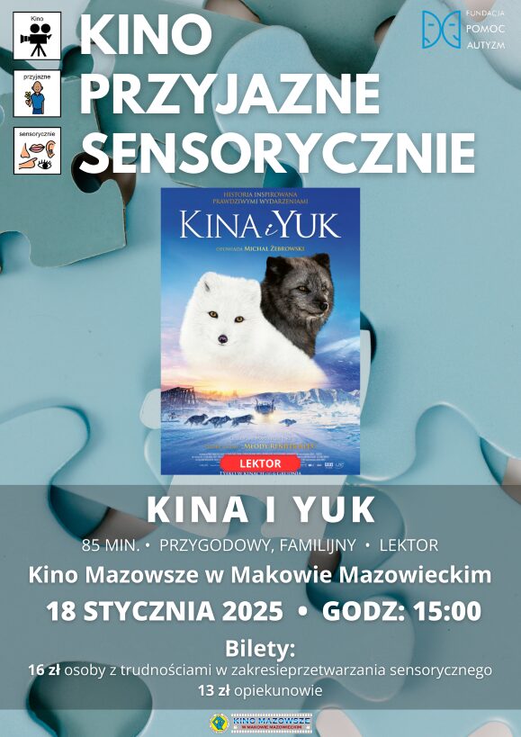 Plakat filmu pod tytułem KINA I YUK w ramach cyklu Kino Przyjazne Sensorycznie