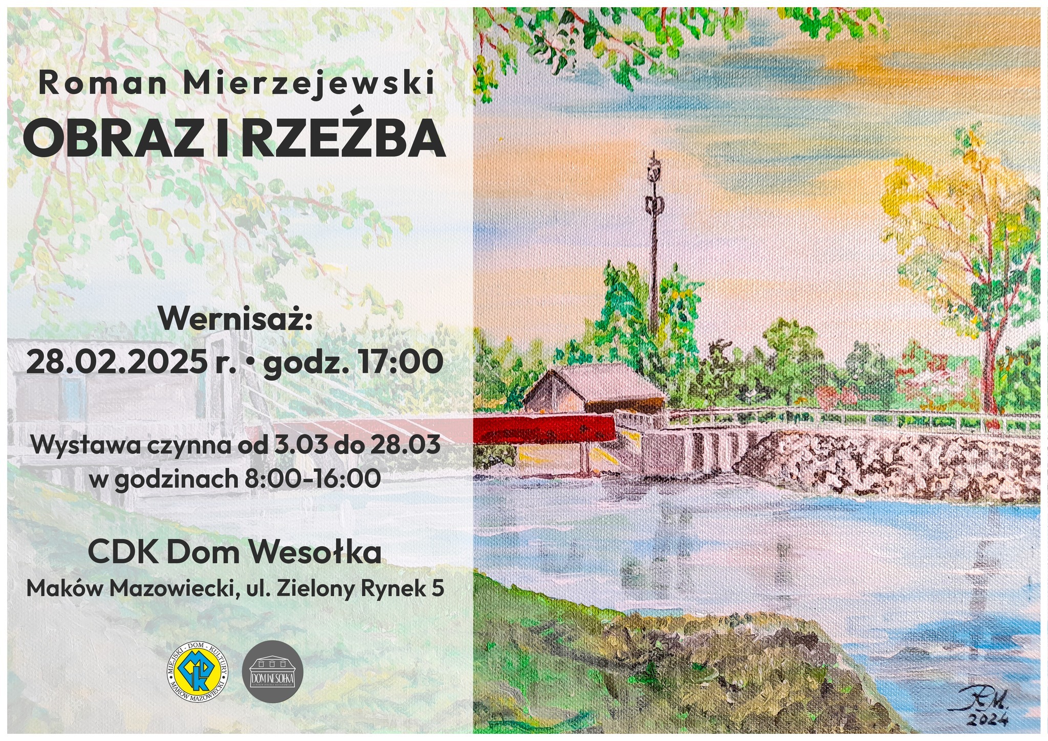 Plakat wystawy prac Romana Mierzejewskiego zatytułowanej „Obraz i rzeźba”