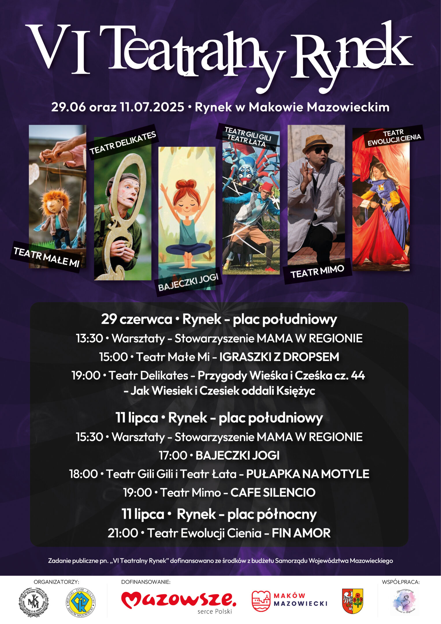 Plakat 6. edycji Teatralnego Rynku - festiwalu teatrów ulicznych