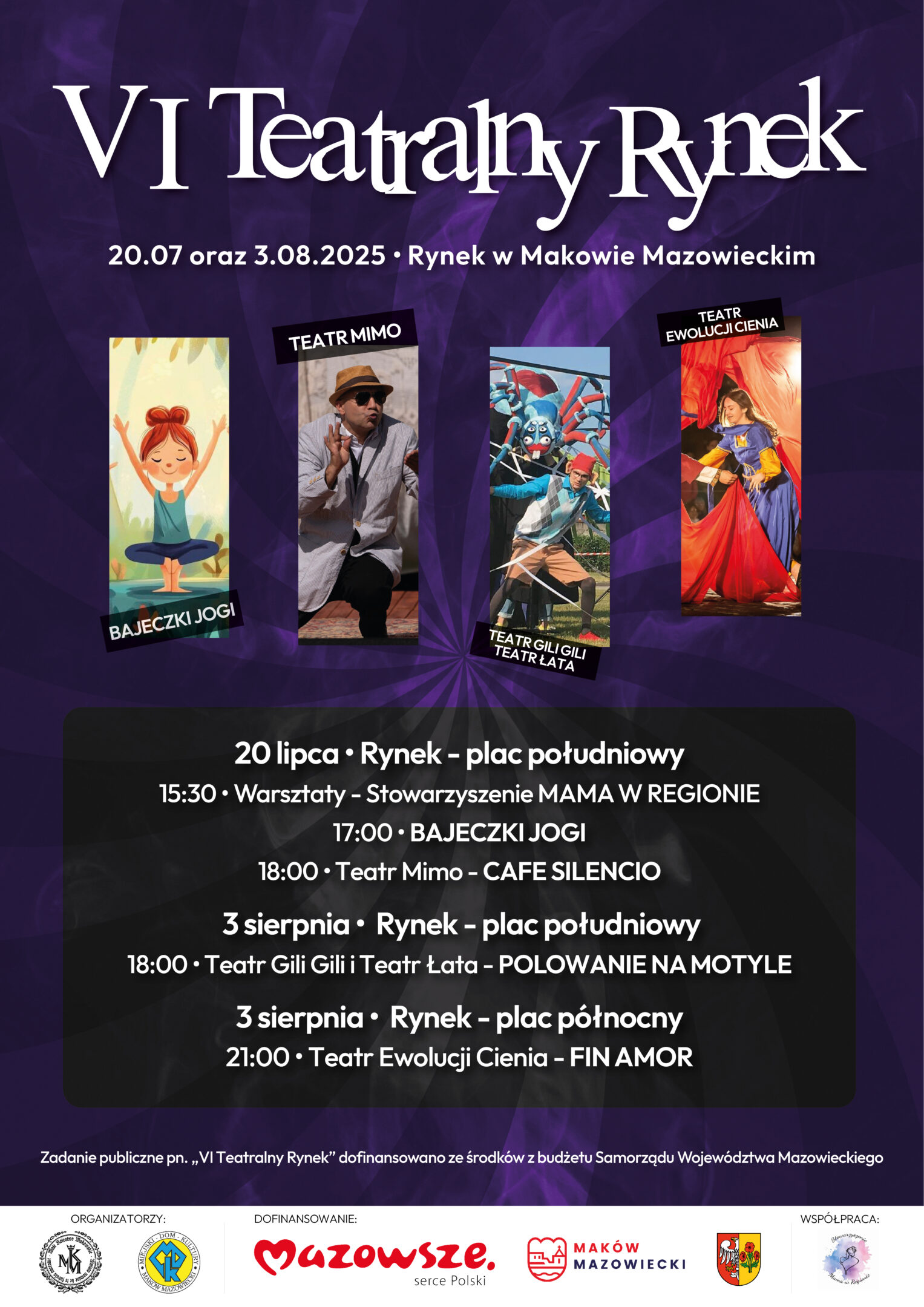 Plakat 6. edycji Teatralnego Rynku - festiwalu teatrów ulicznych