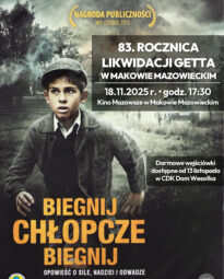 Plakat 83. Rocznicy Likwidacji Getta w Makowie Mazowieckim
