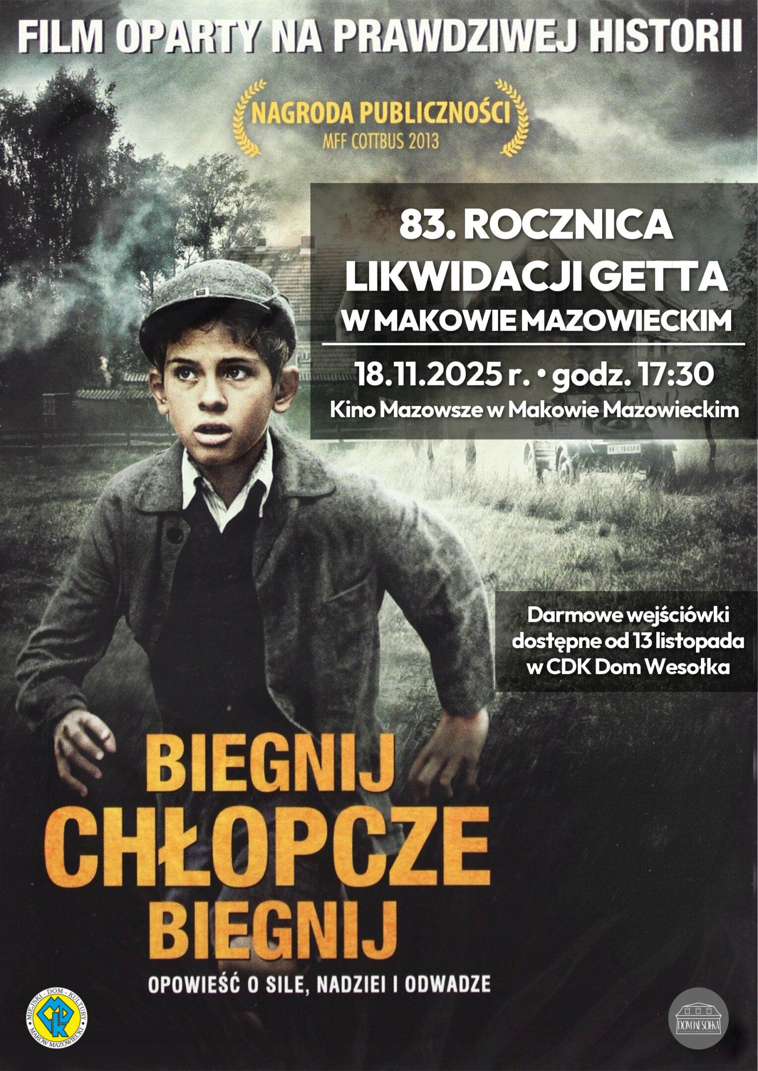 Plakat 83. Rocznicy Likwidacji Getta w Makowie Mazowieckim