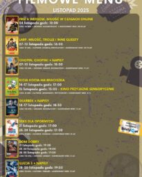 Filmowe menu na listopada 2025 Bilety online https://www.bilety24.pl/obiekt/kino-mazowsze-w-makowie-mazowieckim-975.html