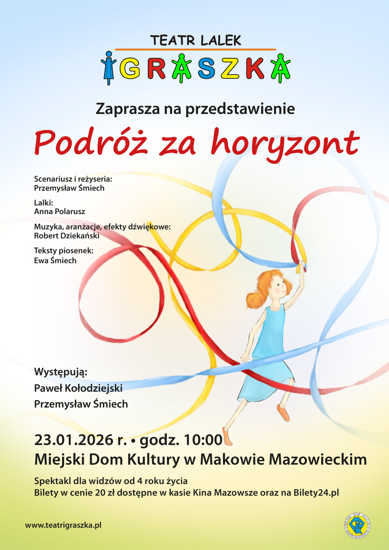 Spektakl dla dzieci - „Podróż za horyzont” - plakat promujący wydarzenie