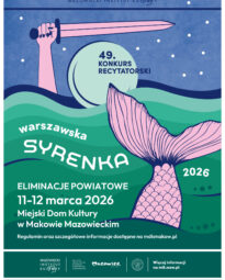 Plakat eliminacji powiatowych konkursu recytatorskiego Warszawska Syrenka