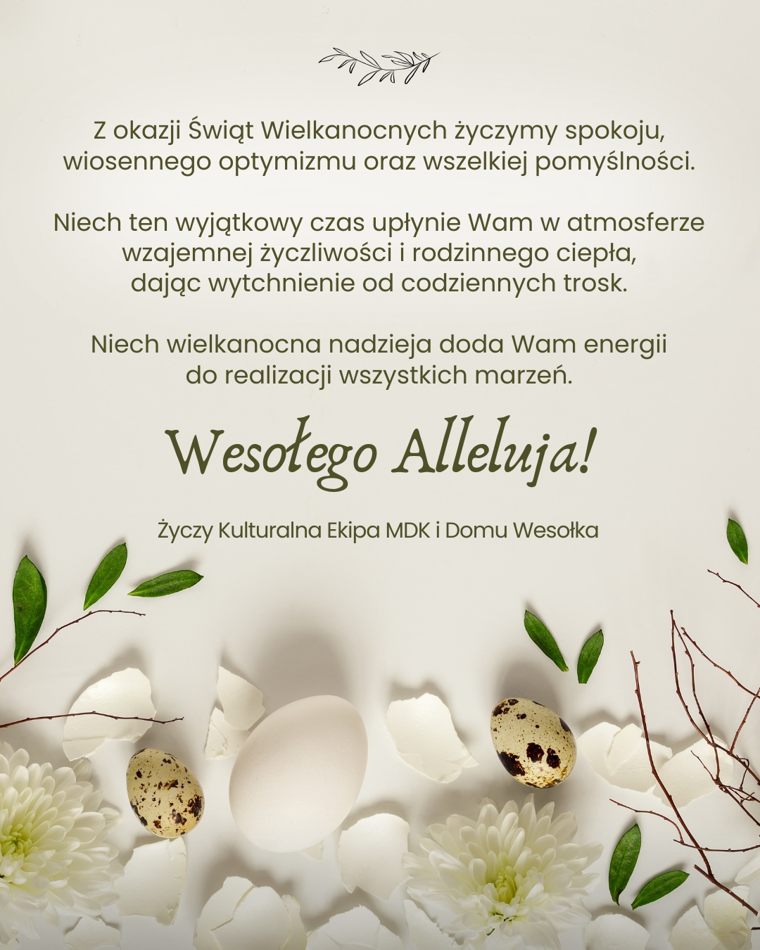 Grafika z życzeniami wielkanocnymi