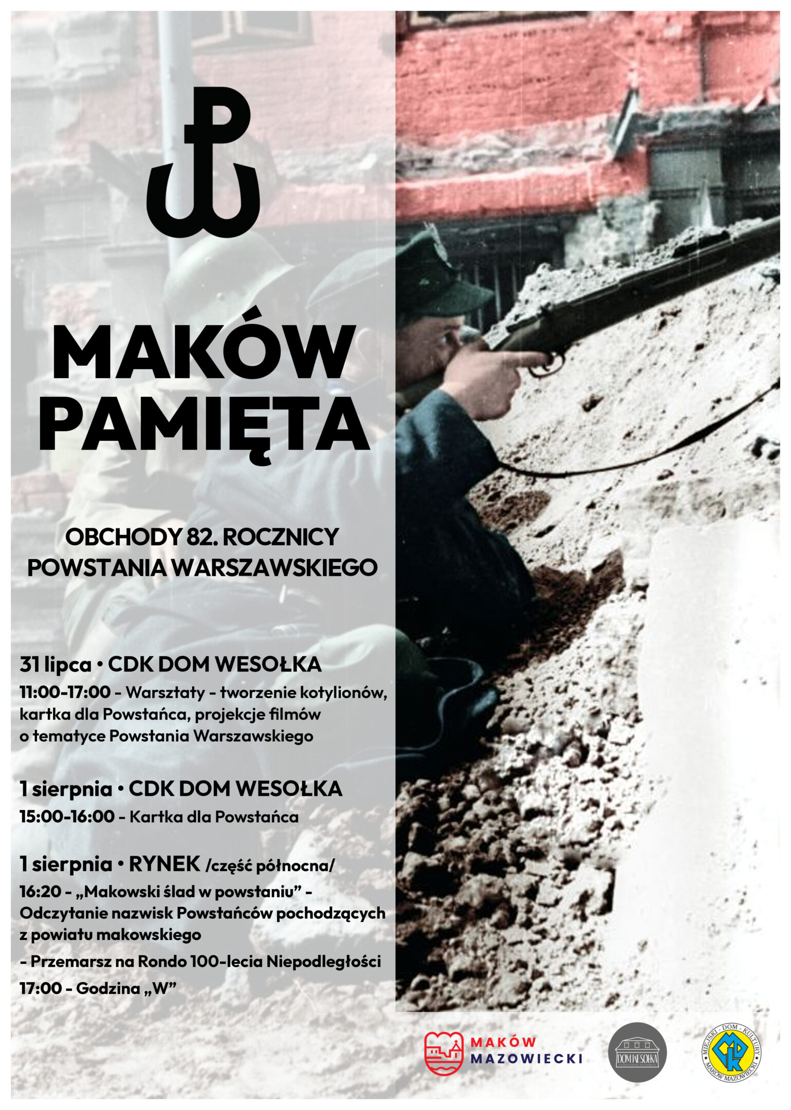 Plakat obchodów 82. Rocznicy Powstania Warszawskiego