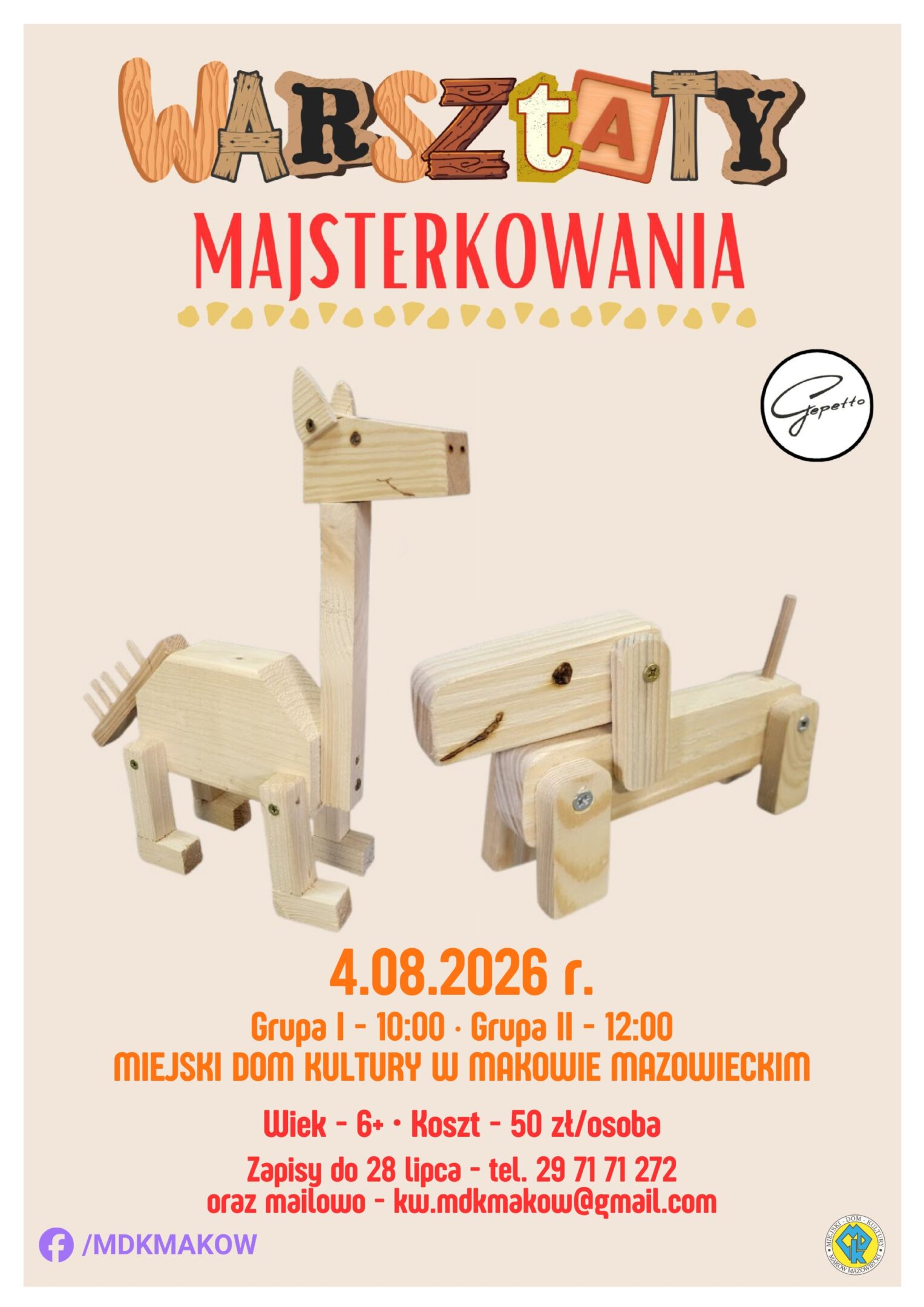 Plakat warsztatów majsterkowania